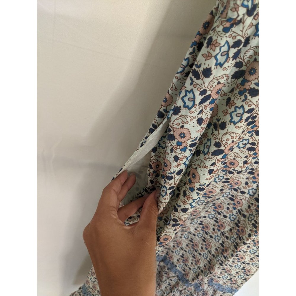 NWT Anthropologie Othilia Titania Flounced Maxi Dress S Blue - Picture 5 of 11